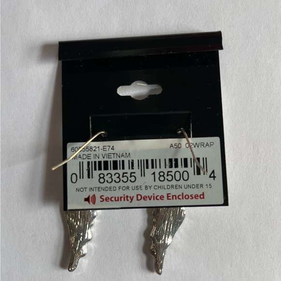 Napier Silver Toned Angel Wings Pierced Earrings - Picture 3 of 5